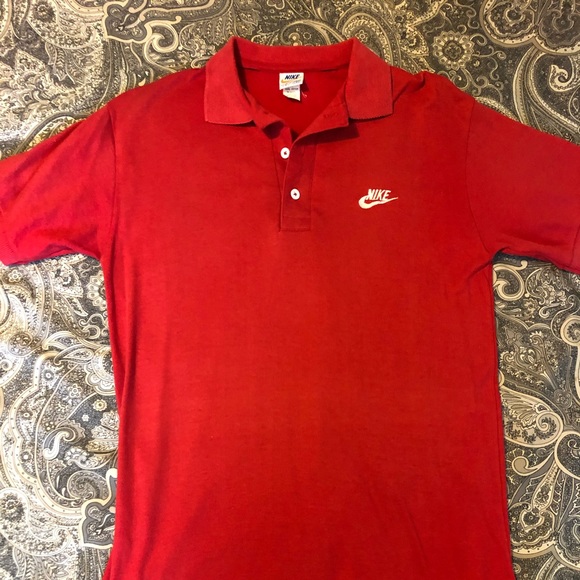 RARE! Nike 70’s Orange Tag Red Polo Shirt Exc! M - Picture 1 of 6